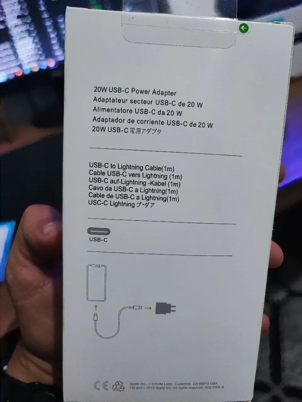 Carregador de iPhone Apple 20W USB-C com Cabo Lightning - Foto 2