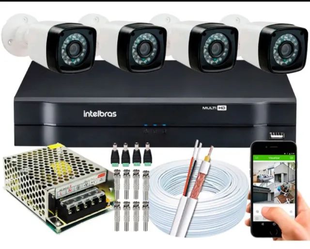 kit 4 câmeras intelbras