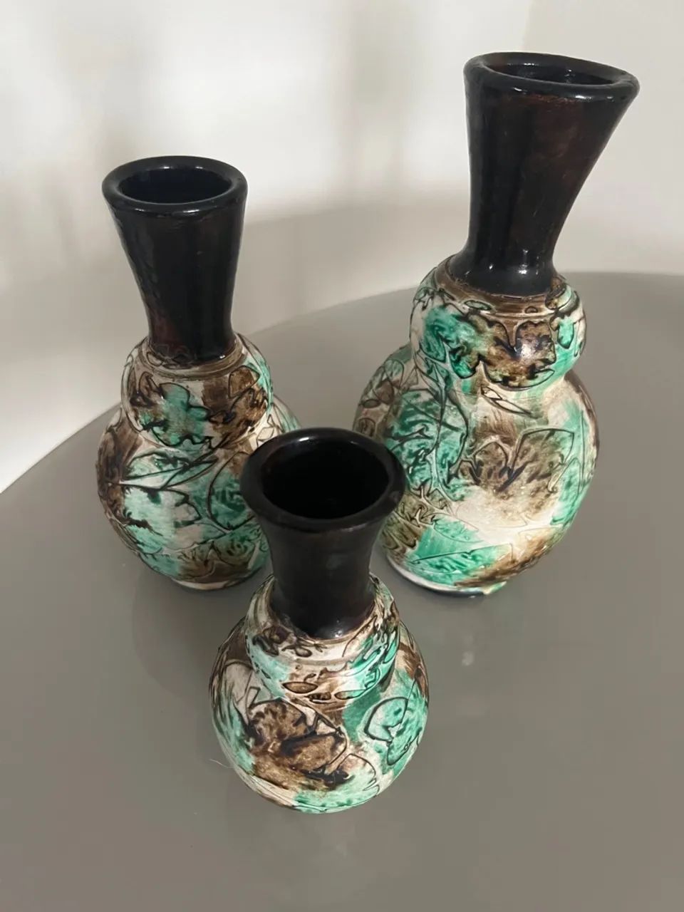 Conjunto de 3 Vasos Decorativos Artesanais - Foto 2