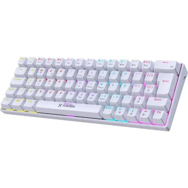 Teclado Mecânico 65% Fortrek Gravity White 65 Compact Switch Red - WZetta - Foto 2