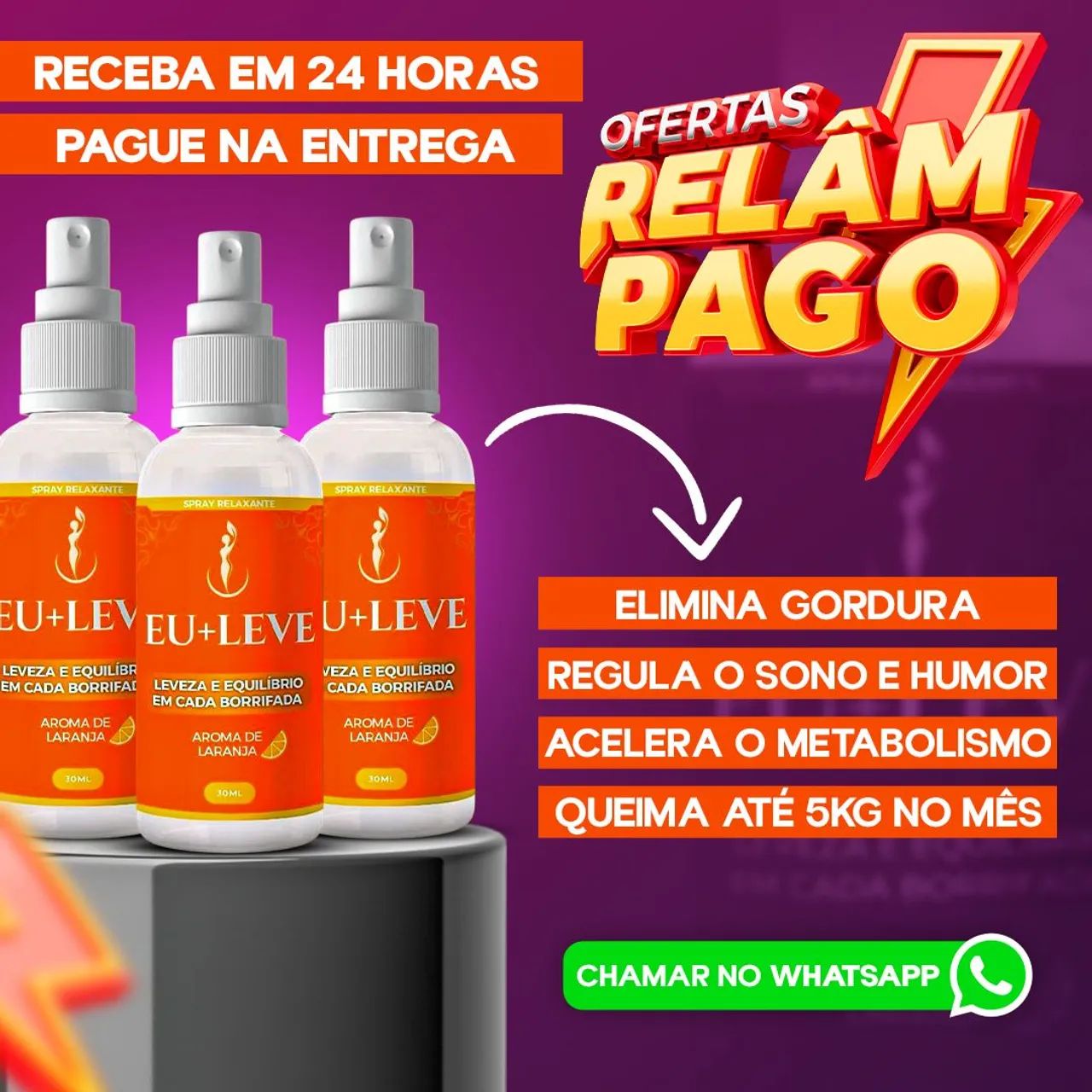 EU+LEVE - Spray Relaxante para Emagrecer - 30ml