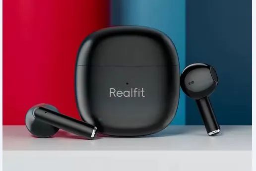 Fone Realfit F1 cores, preto, branco Bluetooth 5.3 sem fio - Foto 4