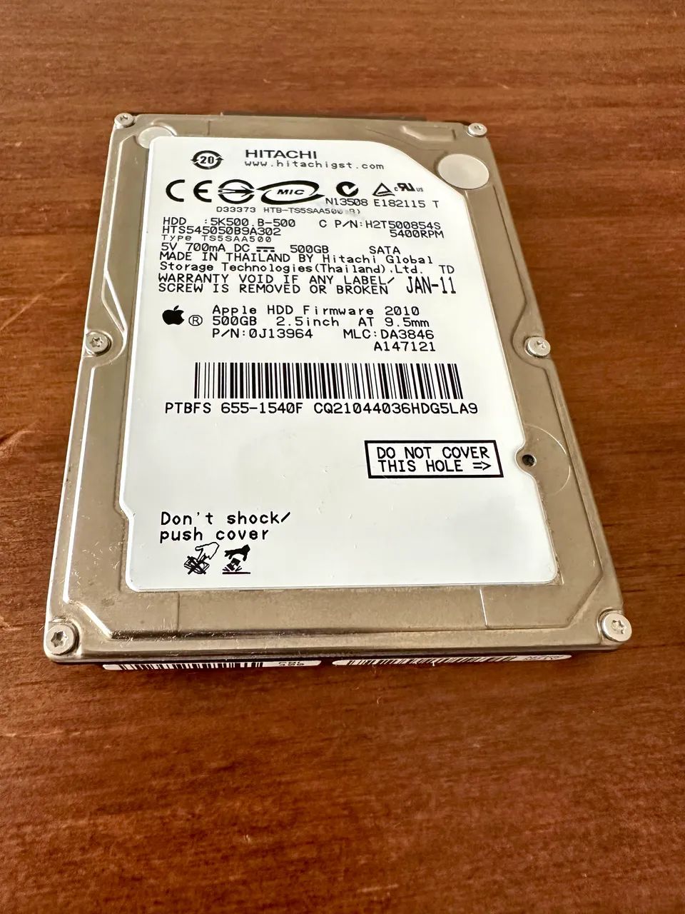 HD 2.5 Pol. Apple, Hitachi 500GB - SATA - 5400RPM - Foto 2