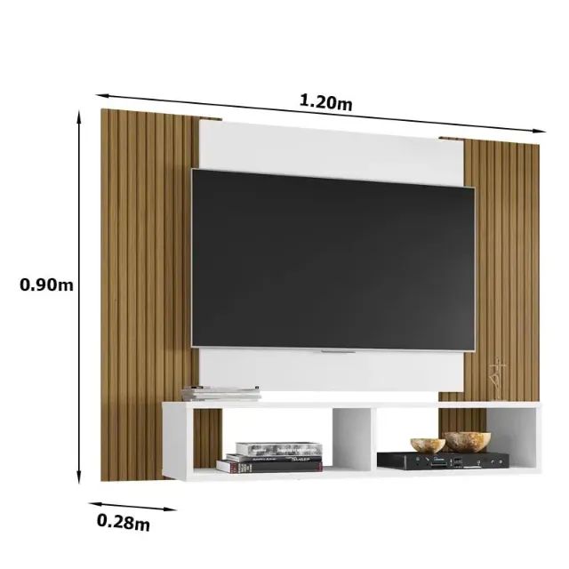 !!! ENTREGA GRATIS !!! Painel Navi para TV até 47 Polegadas Branco Ripado Bechara - Foto 3