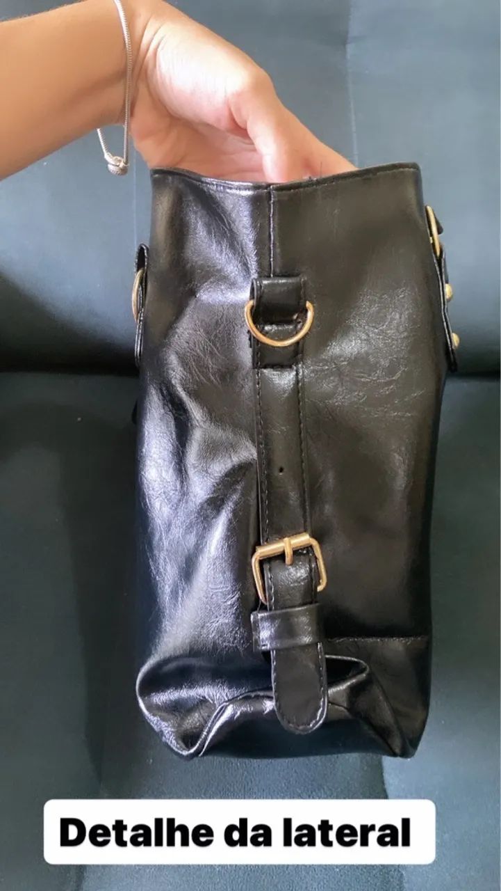 Bolsa de ombro preta elegante - Foto 3