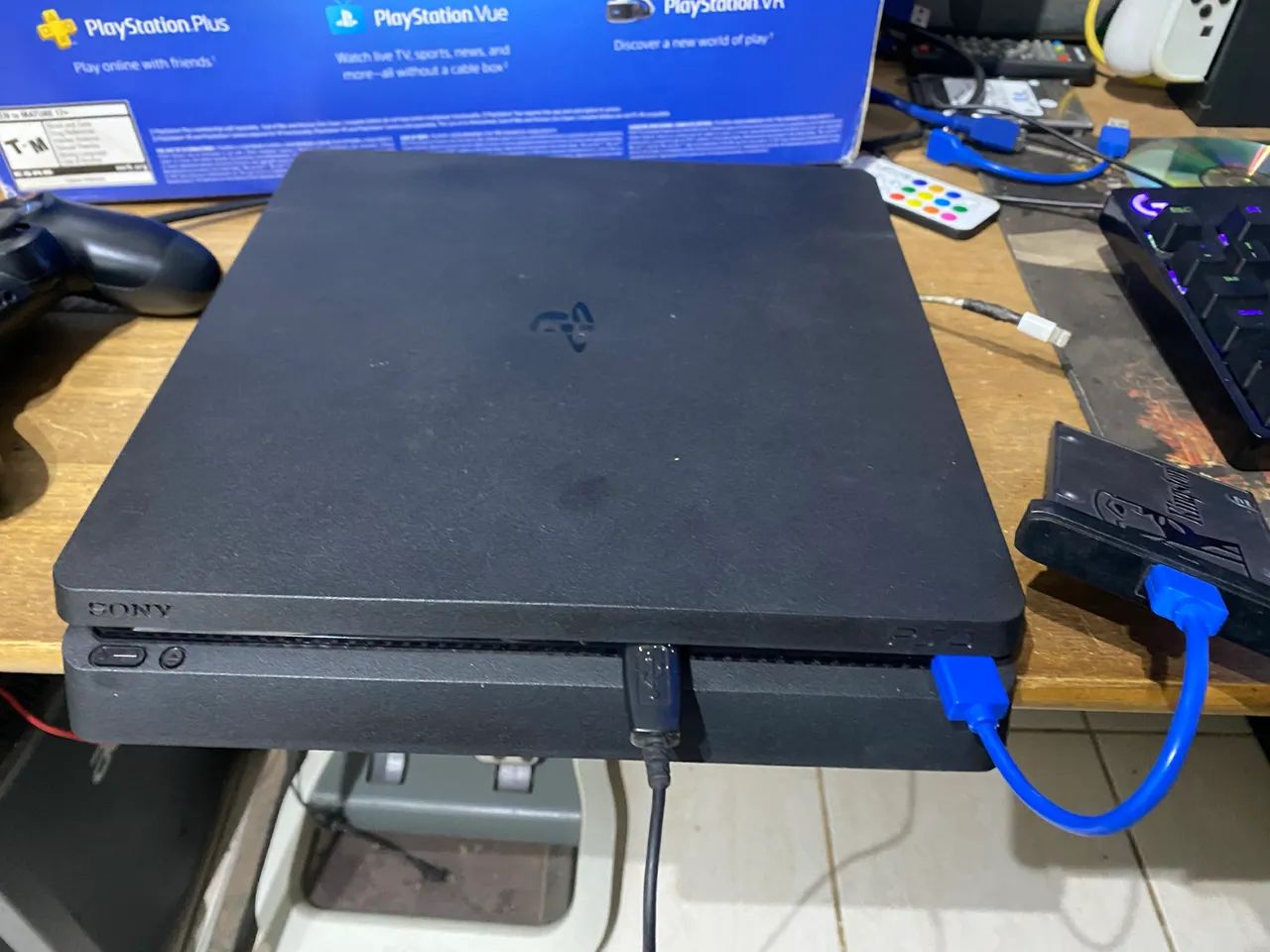 Ps4 slim 1tb com vários jogos aceito troca 