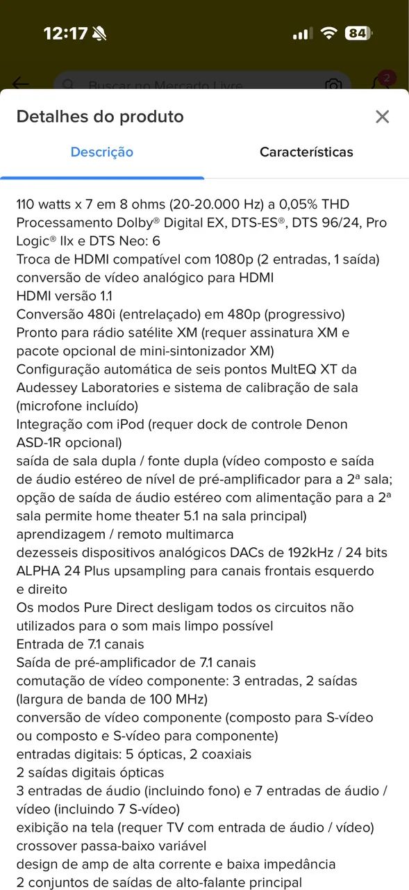 Receiver Denon AVR 2807 - Foto 4