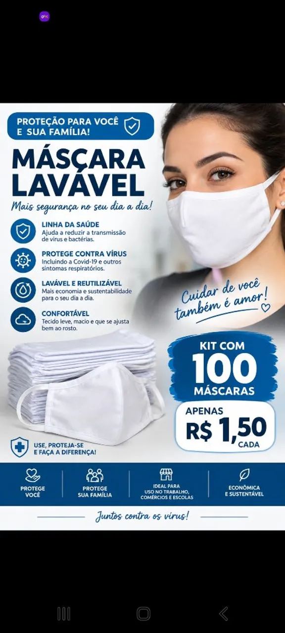 Máscaras na promoção, vender logo