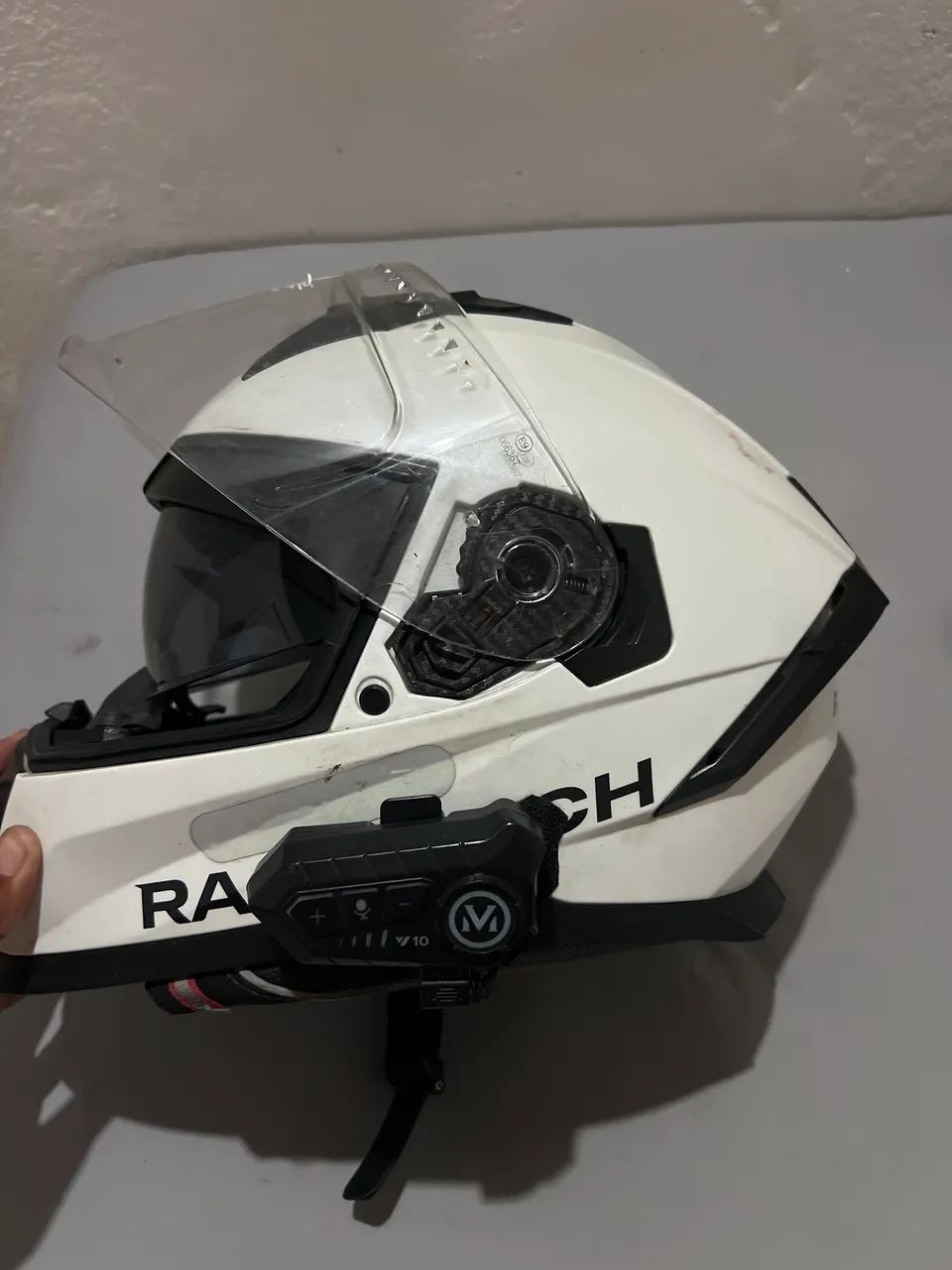 Capacete race tech com óculos interno   - Foto 4