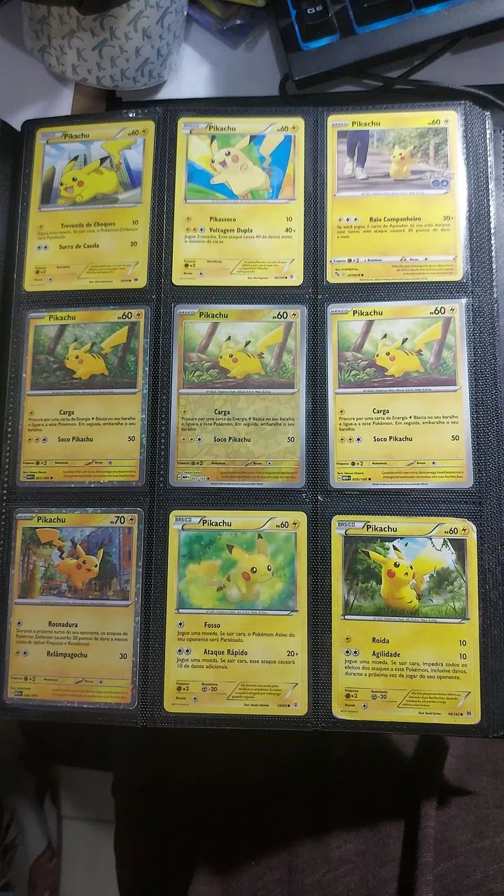 Coleção 123 cartas Pikachu, Bulbasaur, Squirtle, Charmander, Psyduck e Evoluções  - Foto 5
