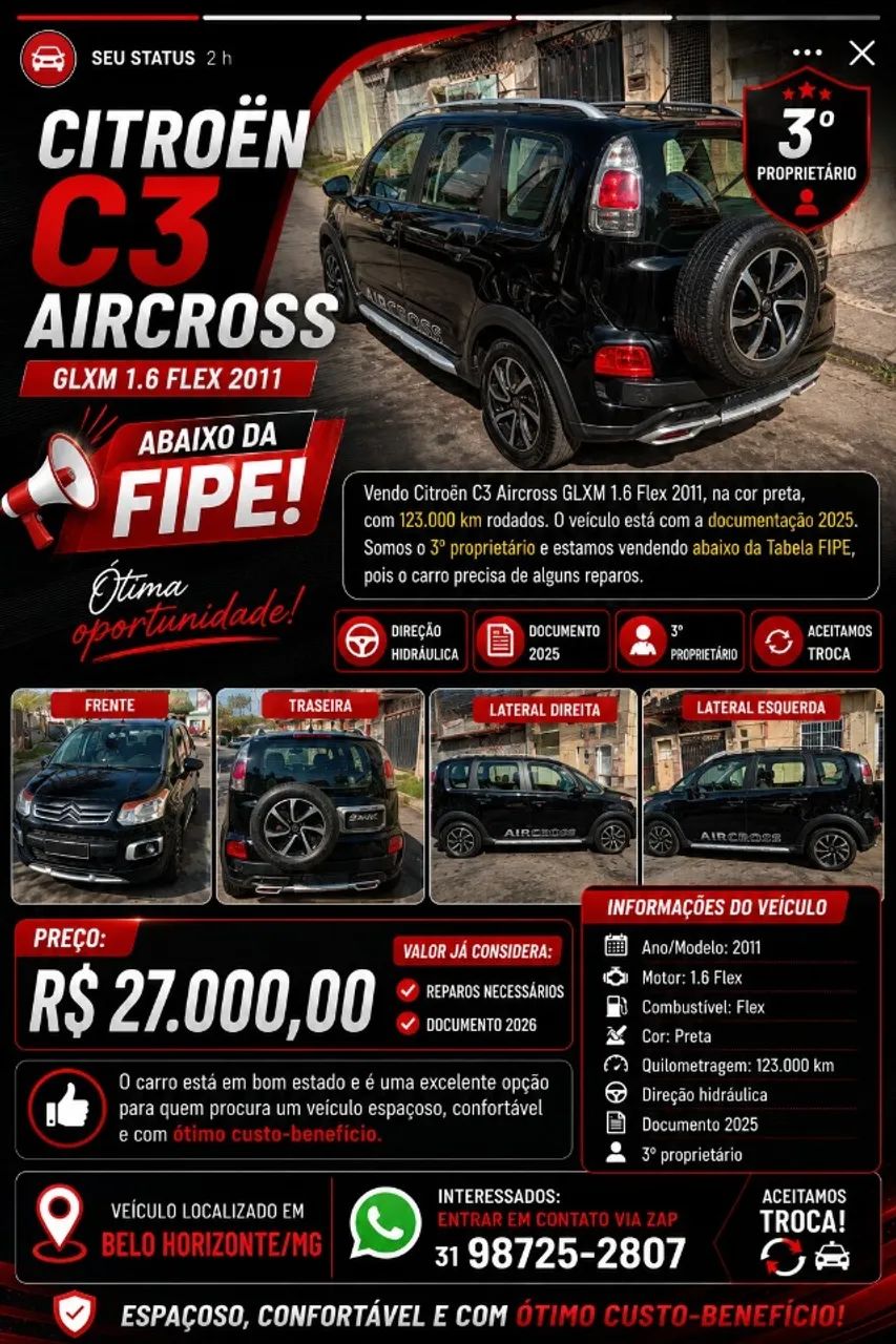 Citroën Aircross AIRCROSS GLX 1.6 Flex 16V 5p Mec. 2011