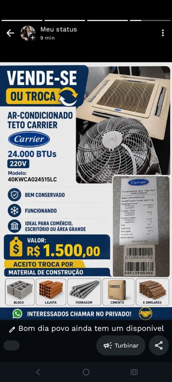 Ar condicionado de teto 