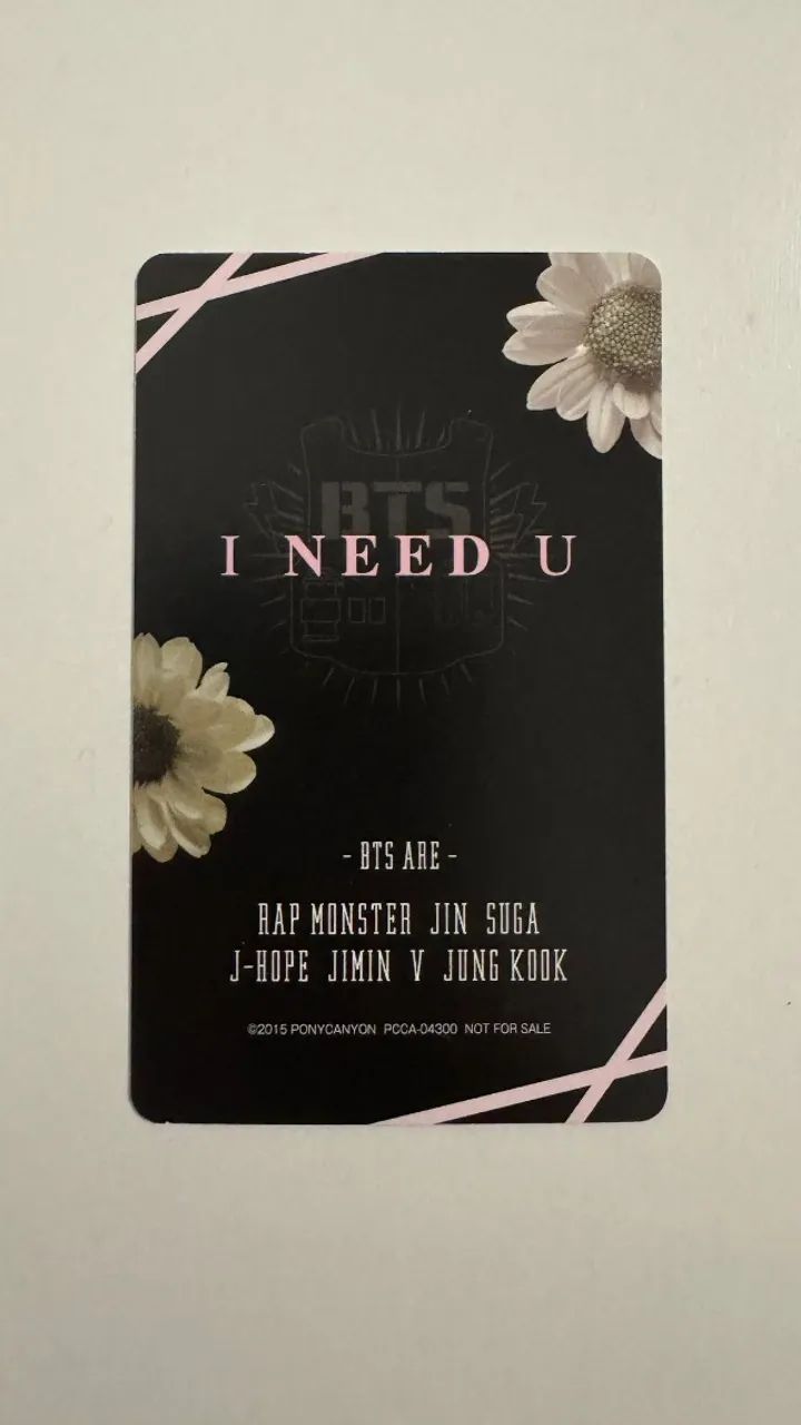 BTS Jungkook Photocard Oficial I Need U Japonês RARO Jung Kook