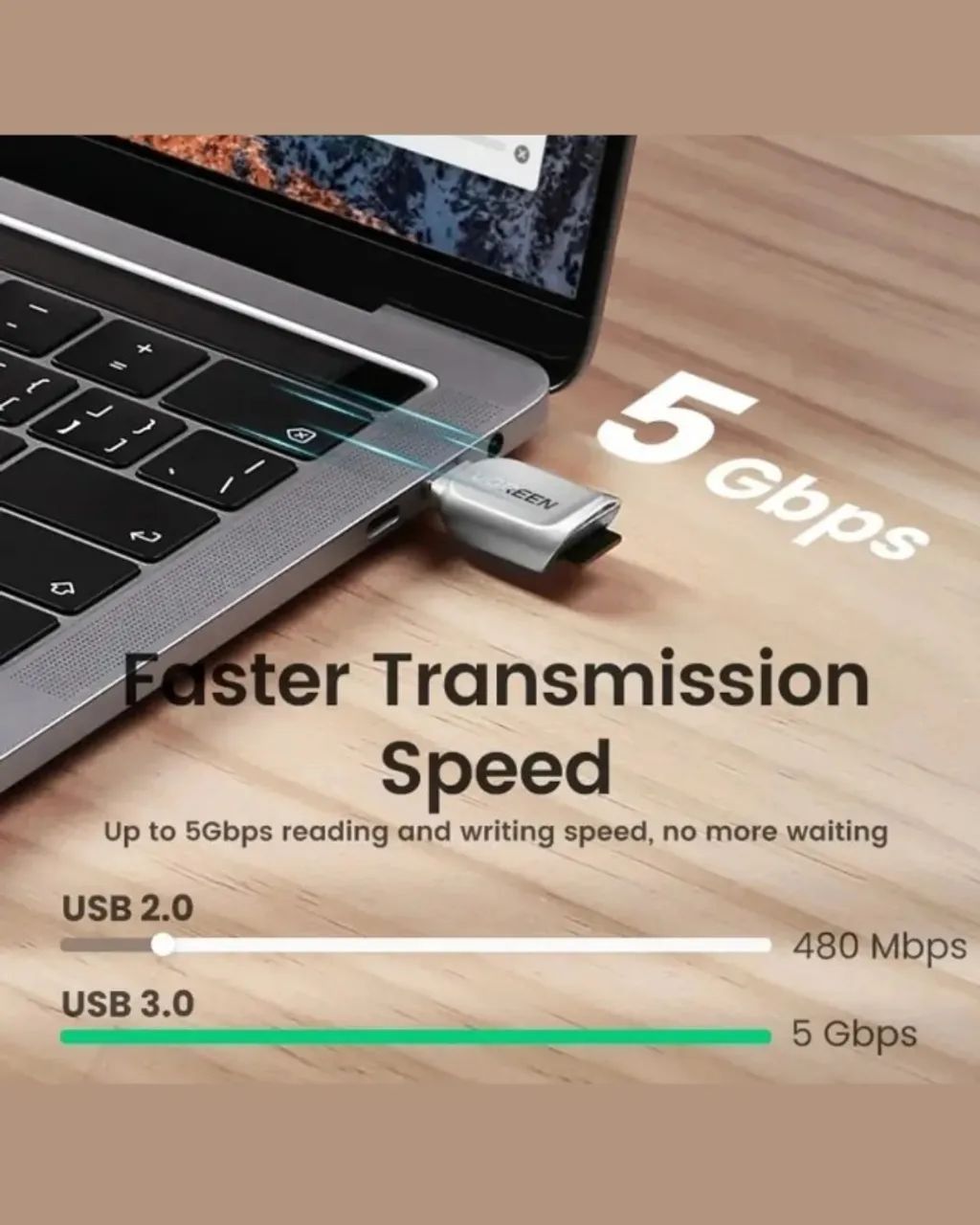 Leitor de cartão de memória UGREEN, lacrado! - Foto 3