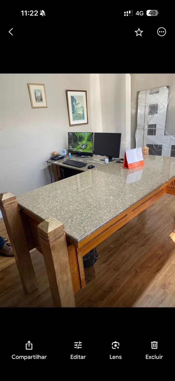Mesa usada com tampo em granito - Foto 3