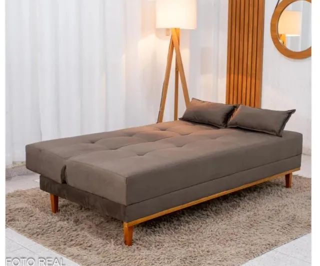 Sofá cama atuall veludo marrom  - Foto 2