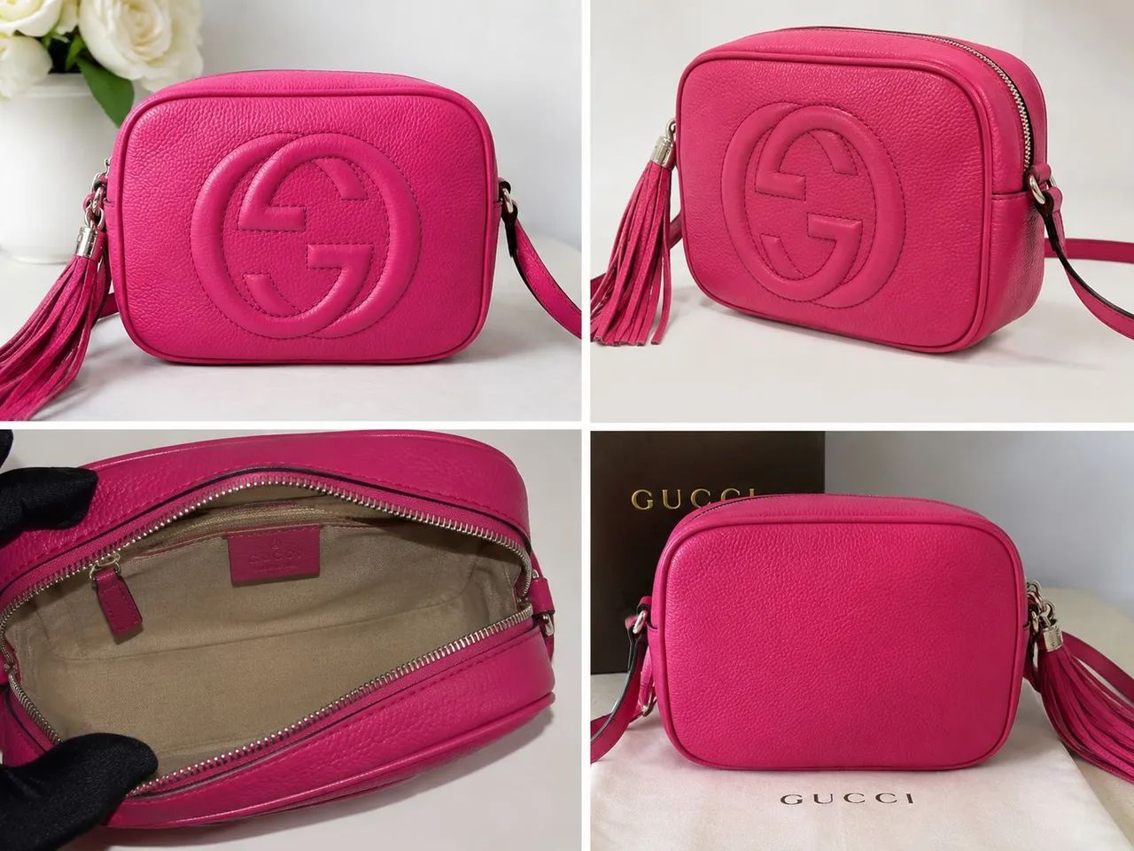 Gucci Soho Disco, em couro rosa/pink