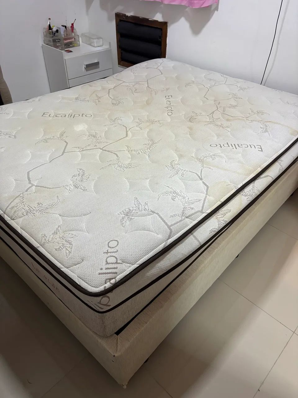 Cama de casal box com baú usada  - Foto 3