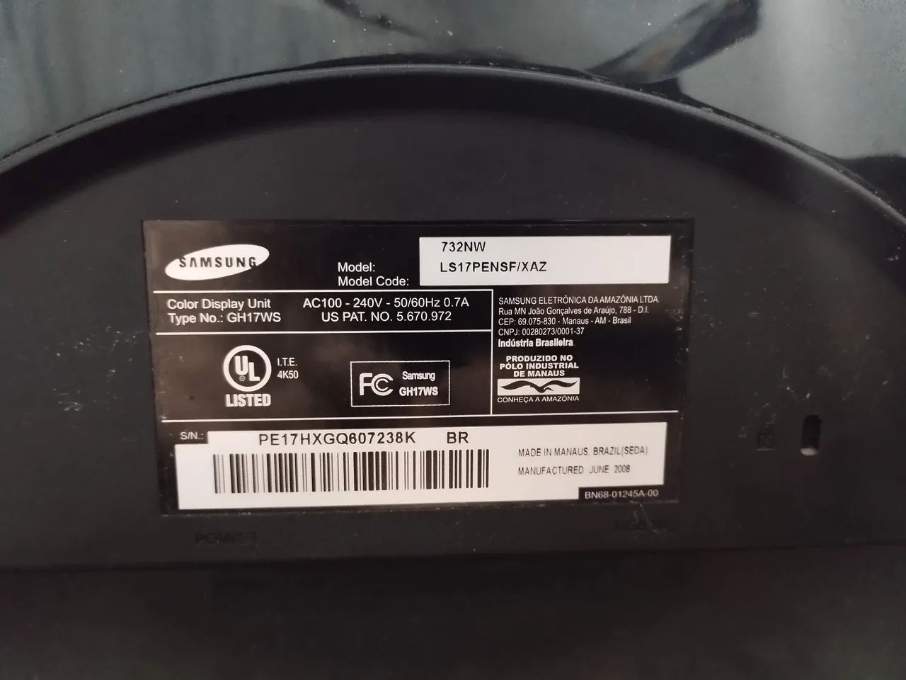 Monitor Samsung 17pol 732NW - Foto 3