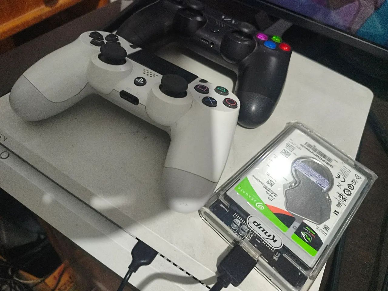 Playstation 4 japonês slim 500gb+ HD externo de 1TB+ um controle original outro paralelo 