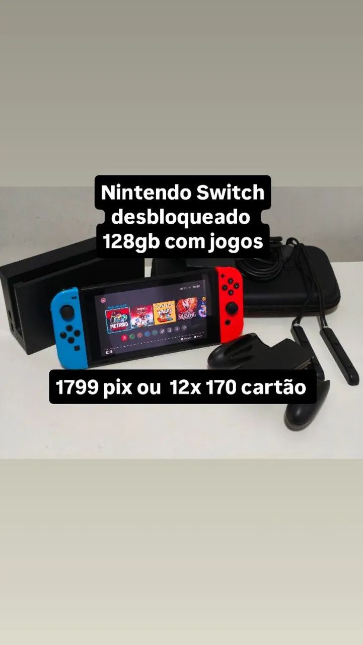 Nintendo switch v2 com jogos