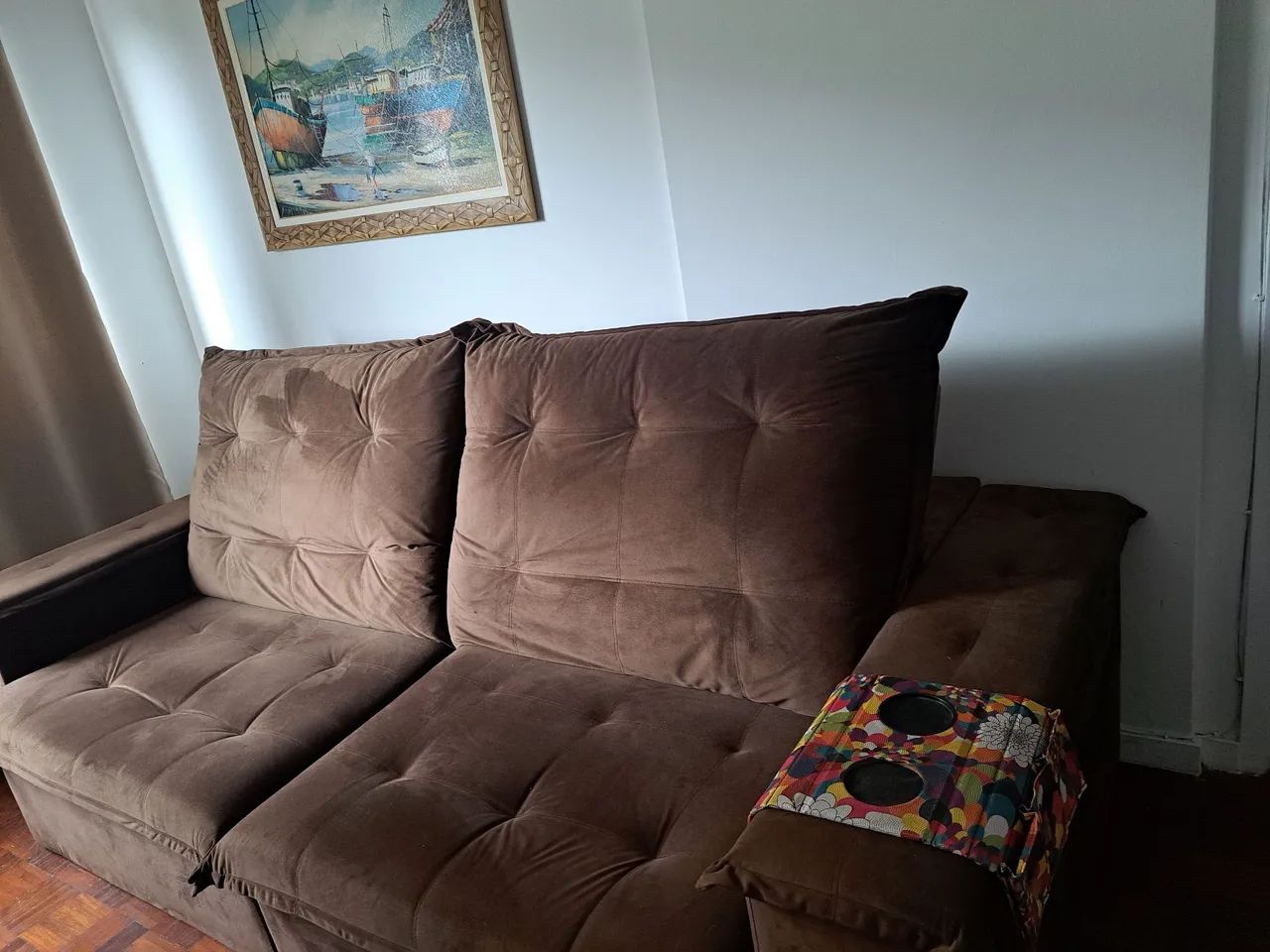 Sofá retrátil-250m marrom-super conservado  - Foto 4
