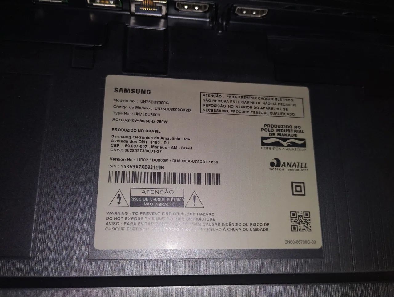 Samsung 75" com defeito na tela - Foto 2