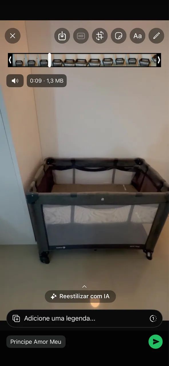 Berço Portátil Safety 1st Mini Play  - Cinza (Excelente Estado) + colchão  - Foto 2