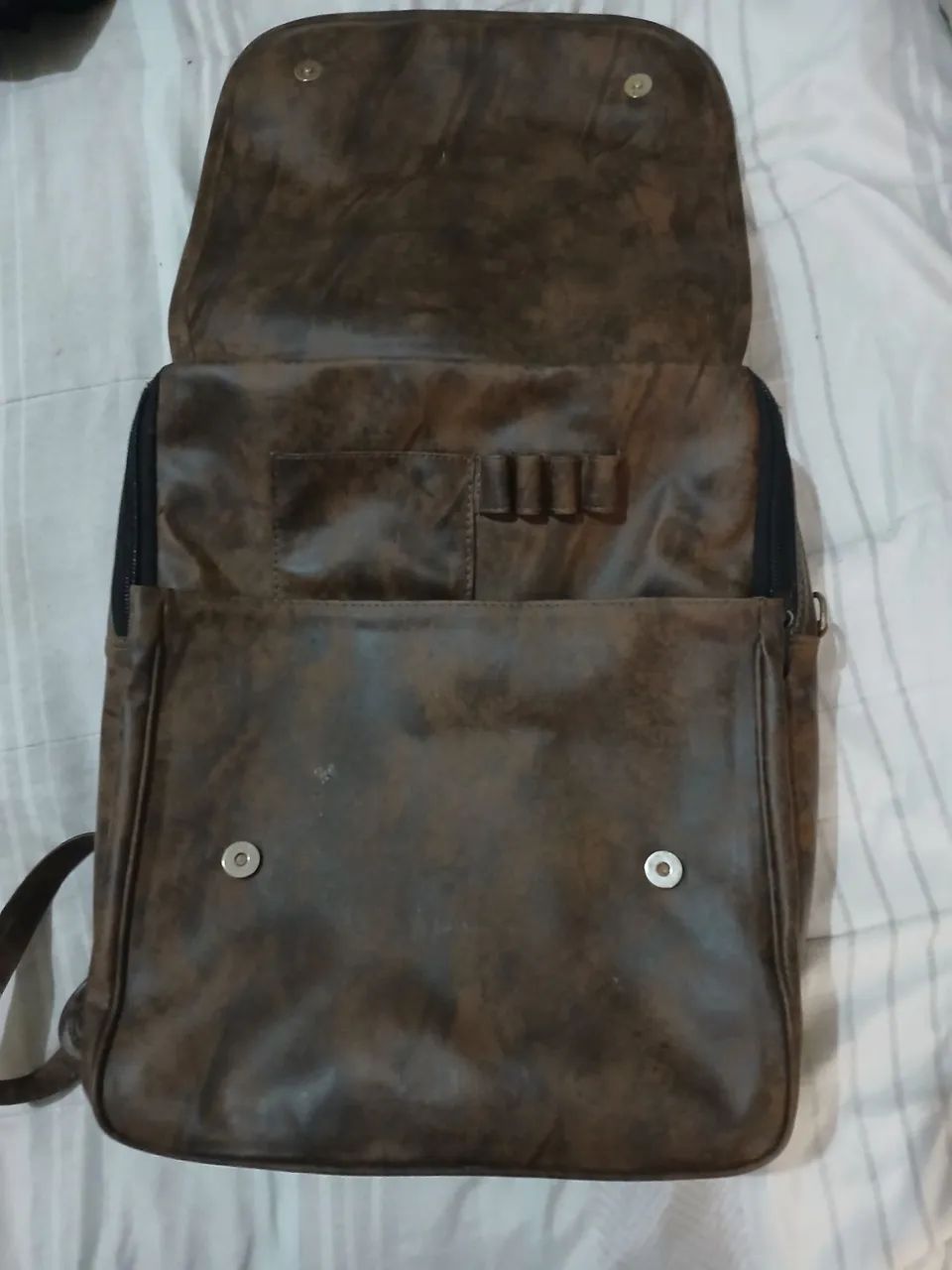 Mochila de couro Marron - Foto 2
