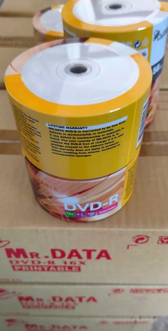 DVD-R Mr. Data Printable 50 Mídias 4.7GB 120 Min 16X Original