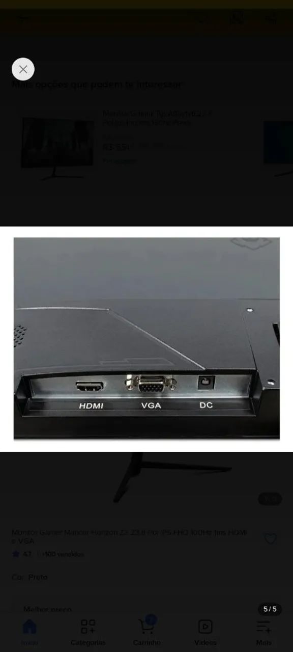 Monitor mancer 21,5 polegadas 