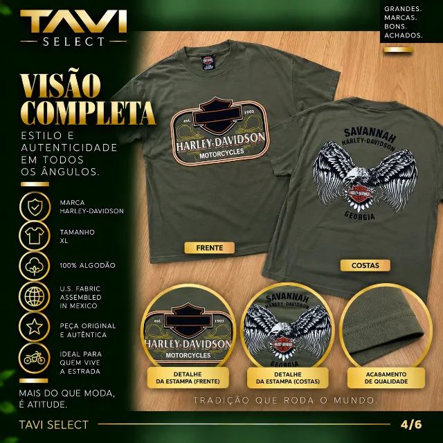 Harley-Davidson Savannah Tシャツ XL Camiseta Harley-Davidson Savannah - Georgia - Roupas - Vila Izabel