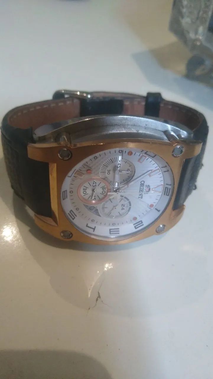 Relógio orient pulseira de couro  - Foto 3