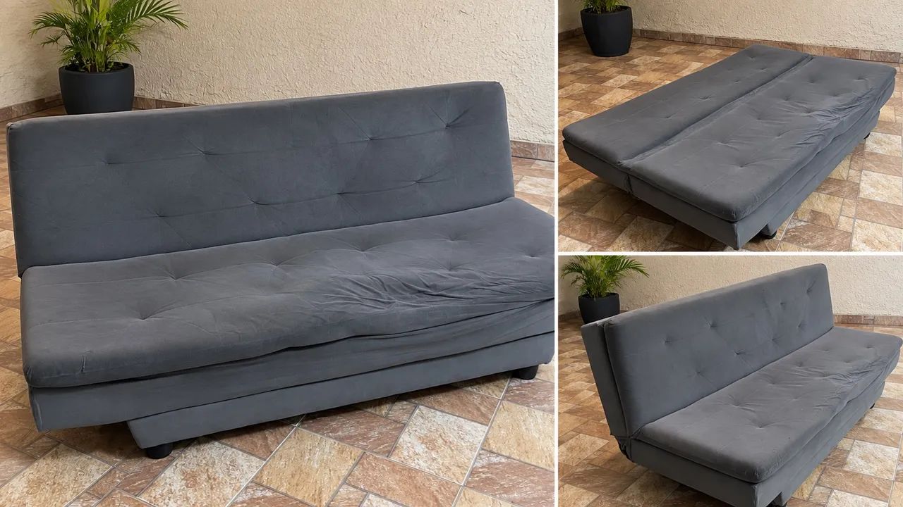 Sofá cama cinza 