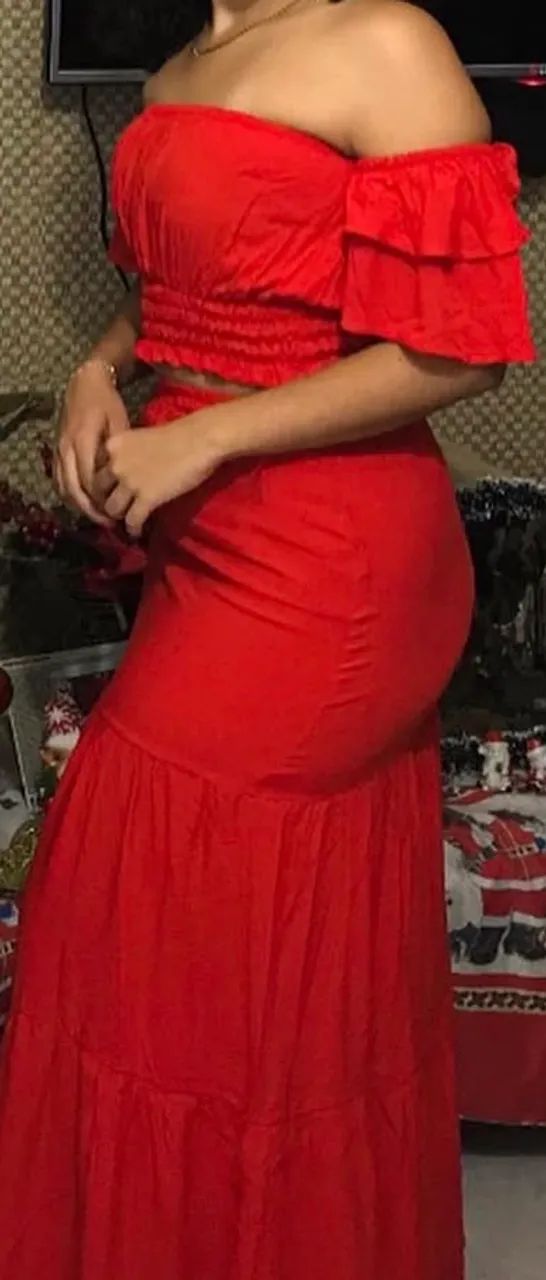 Conjunto verão vermelho 