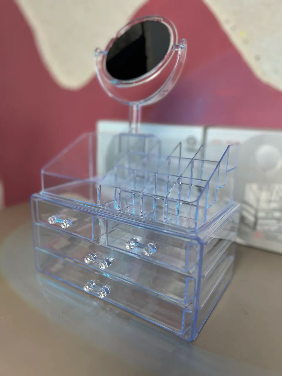 Organizador para maquiagem com espelho  - Foto 3