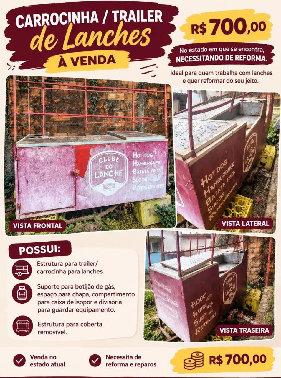Vendo carrocinha/ trailer de lanche  - Foto 4