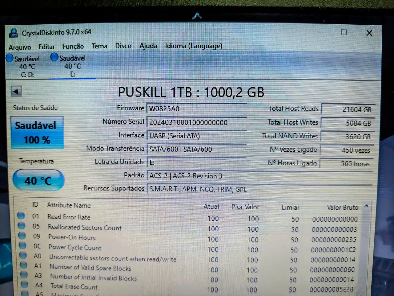 SSD 1TB saúde 100%  - Foto 3