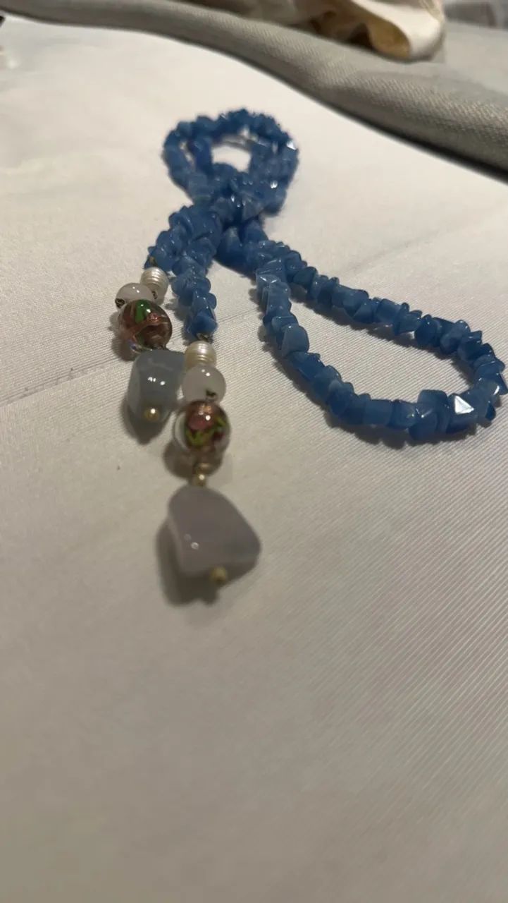 Colar Longo Emerencianas com Pedras Naturais - Foto 2