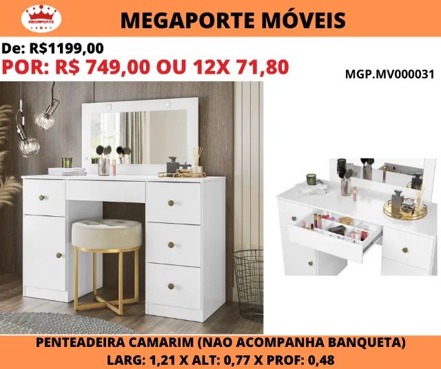 Penteadeira Camarim Sonhos 1,21 com Led