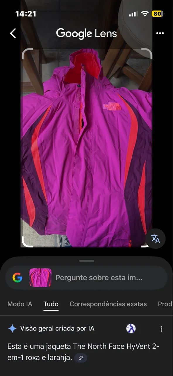 Jaqueta the north face HyVent 2 roxa e laranja  - Foto 2