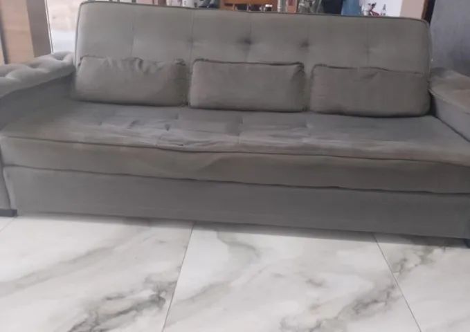 Sofá Cama retrátil Cinza - Foto 3