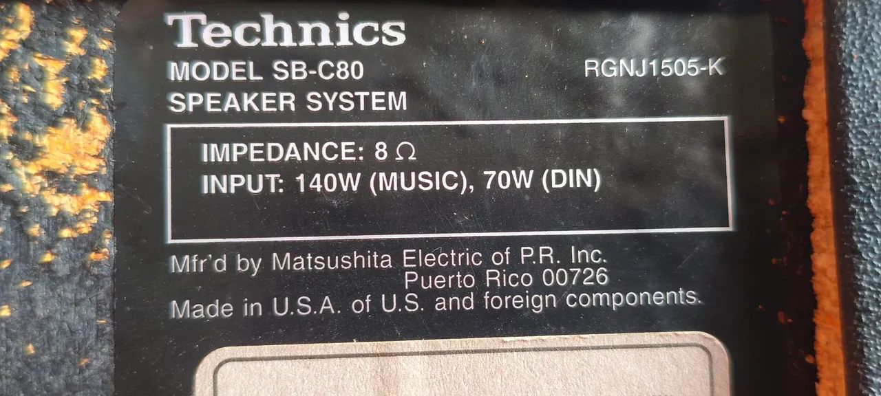 Technics caixa central no estado SB-C80 - Foto 5