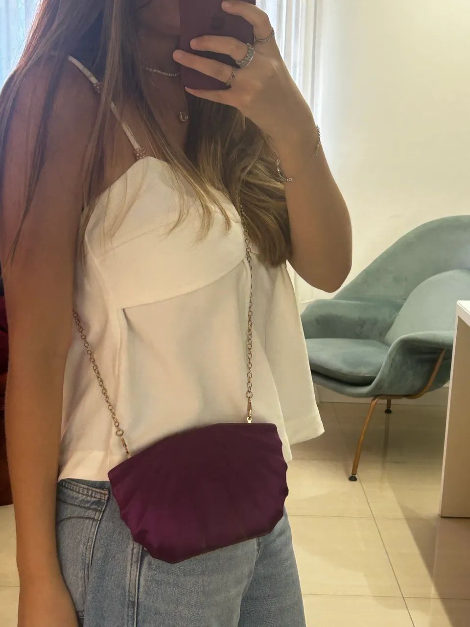 Clutch roxa, concha - Foto 4