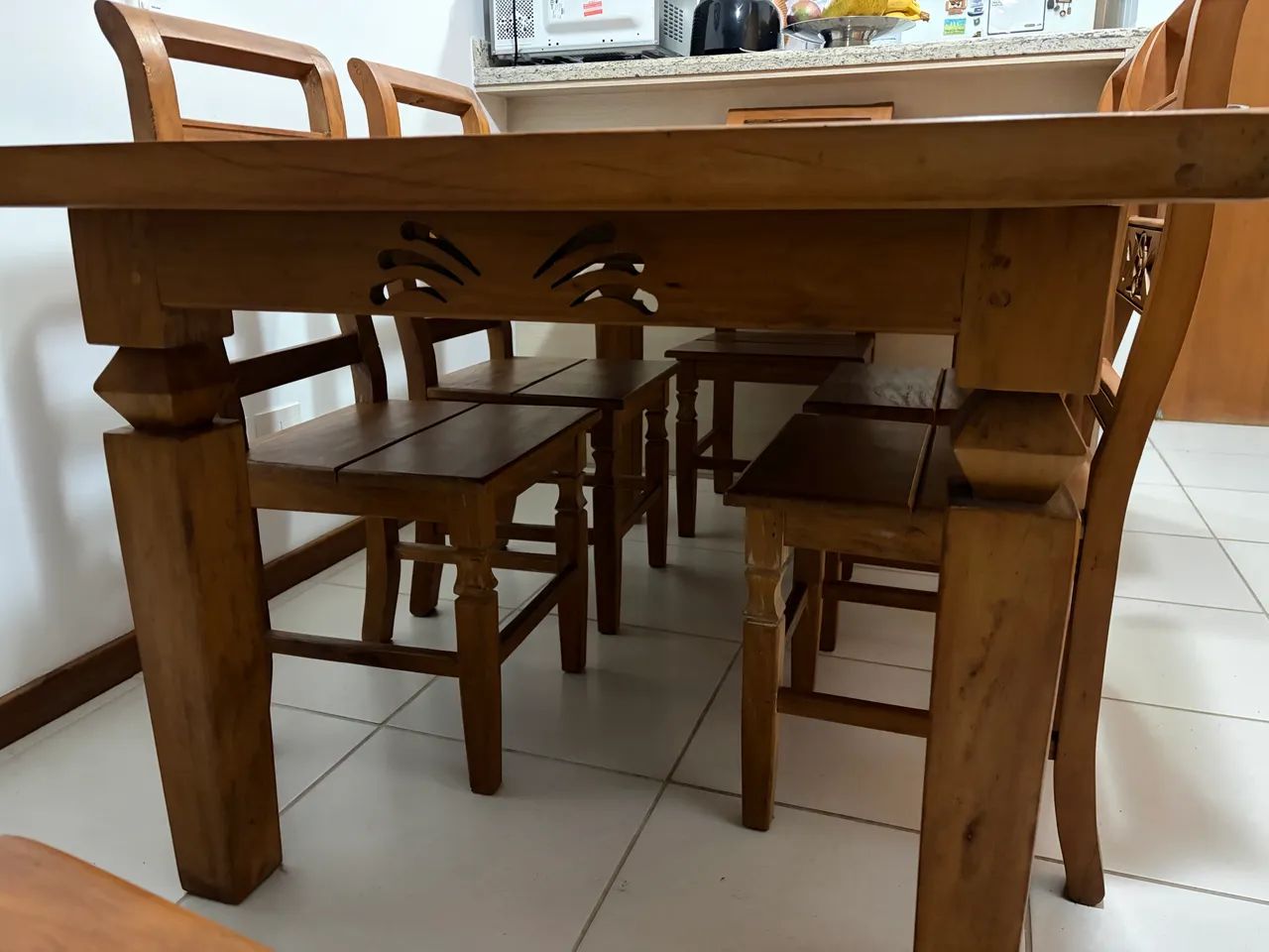 Mesa e cadeiras de Madeira Peroba Rosa Maciça e Cadeiras - Foto 3