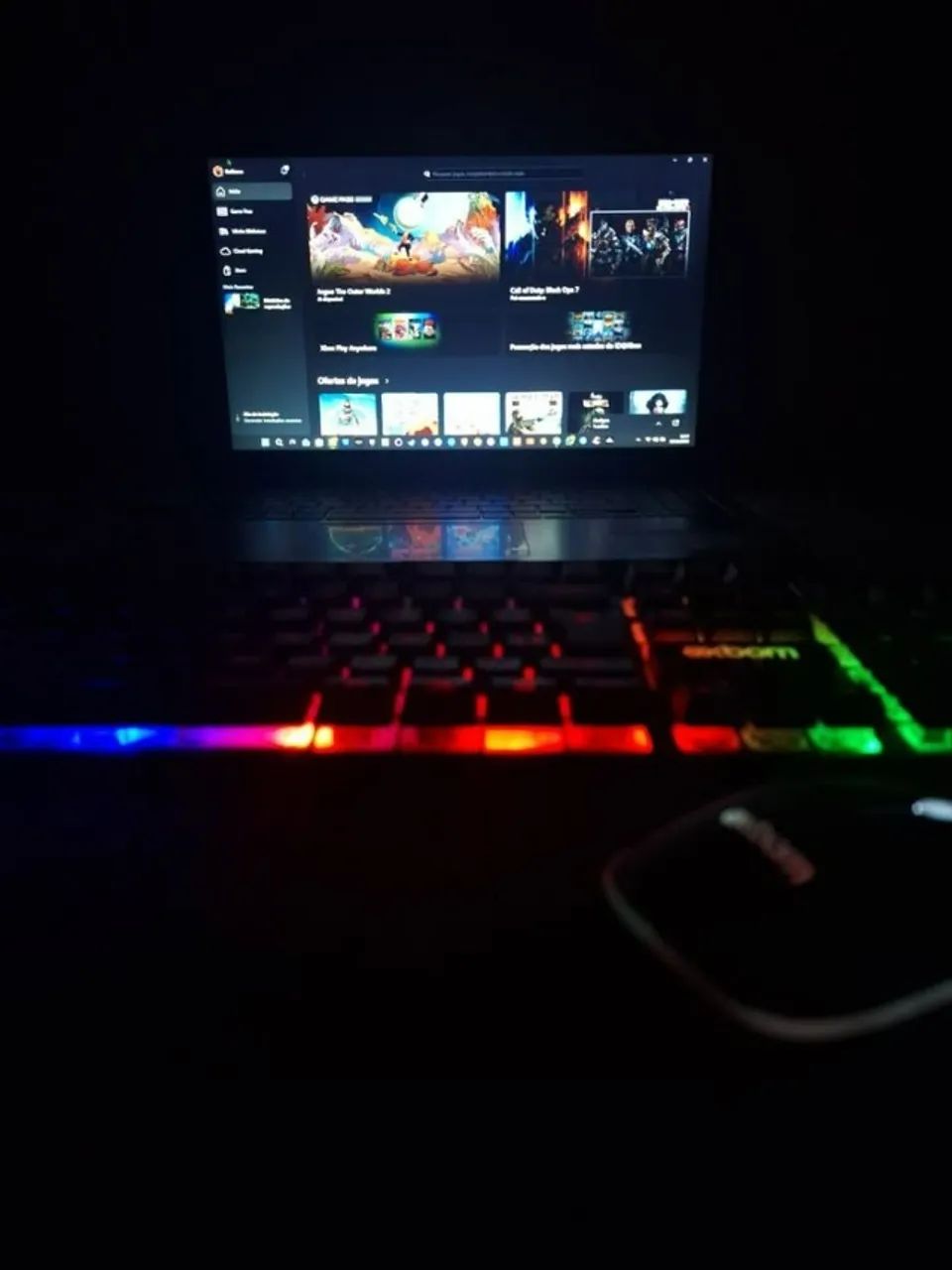 Kit Teclado Mouse Semi Mecanico Gamer Exbom - Foto 5