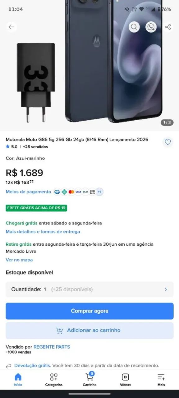 Celular Motorola g86 / 256G - Foto 2