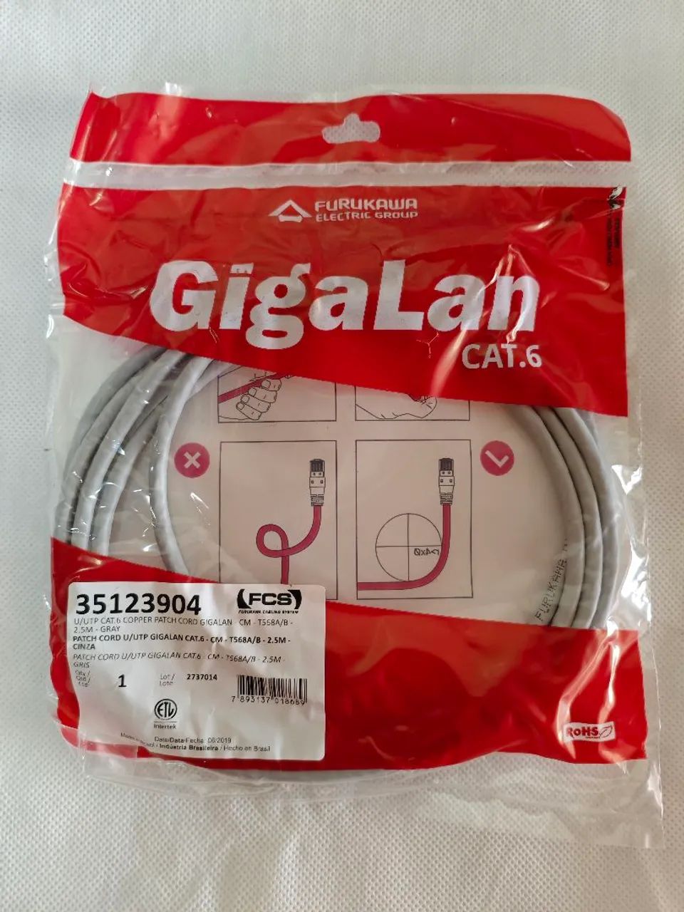 Patch Cord Furukawa cat6  gigalan 5 metros  - Foto 2