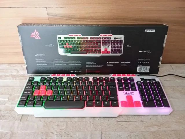 Teclado Gamer Semi Mecânico Led RGB Iluminado Com Fio USB - Foto 5