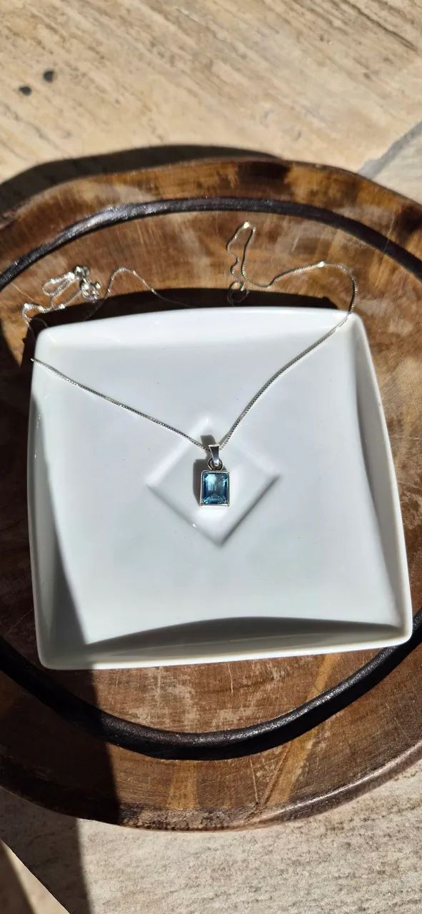 Colar em prata com Topázio Blue  - Foto 3